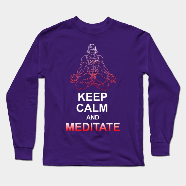 Keep Calm and Meditate Long Sleeve T-Shirt by ChelsieJ22